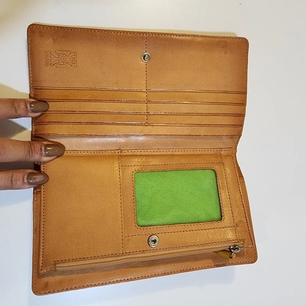 TUSK Yellow mustard leather wallet